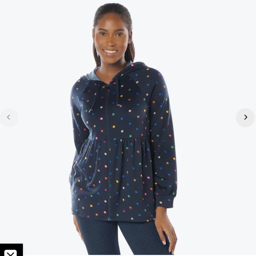 Lug Lounge Blue Polka Dot  XL Brushed Jersey Zip Up - Shimmy